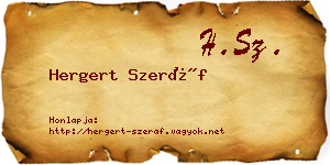 Hergert Szeráf névjegykártya